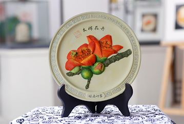 广州灰塑《木棉花开》特色工艺礼品/文化礼品/中国非物质文化遗产